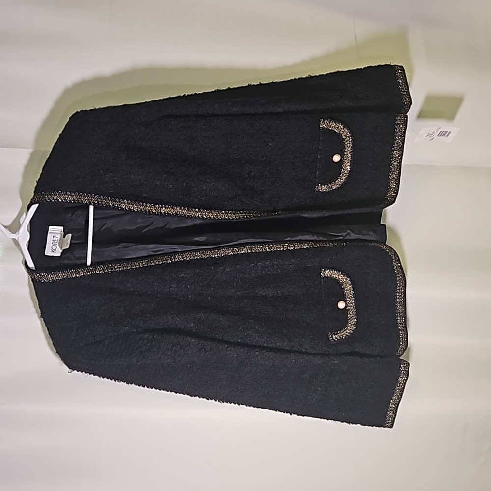Korea NWT Black Luxury Sweater Jacket Sz 18